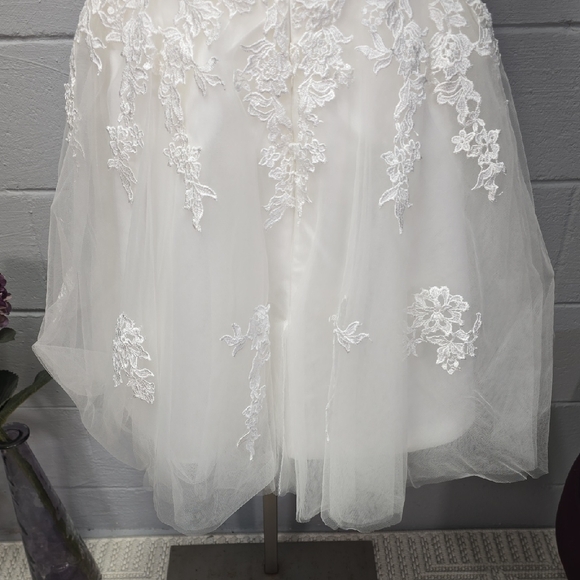 Elegant White Lace Wedding Dress - Picture 15 of 16